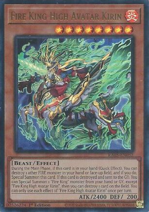 Fire King High Avatar Kirin (Ultra Rare) RA05-EN032 Rarity Collection 5 1st Edition Ultra Rare Near Mint English