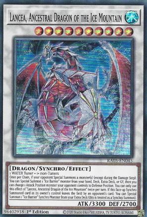 Lancea, Ancestral Dragon of the Ice Mountain RA05-EN045 Rarity Collection 5 1st Edition Super Rare Near Mint English