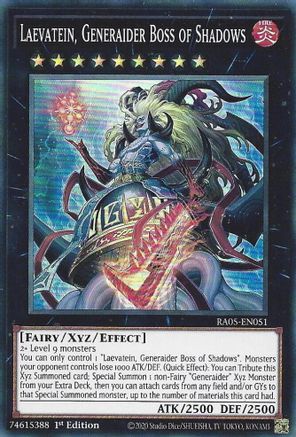 Laevatein, Generaider Boss of Shadows RA05-EN051 Rarity Collection 5 1st Edition Super Rare Near Mint English