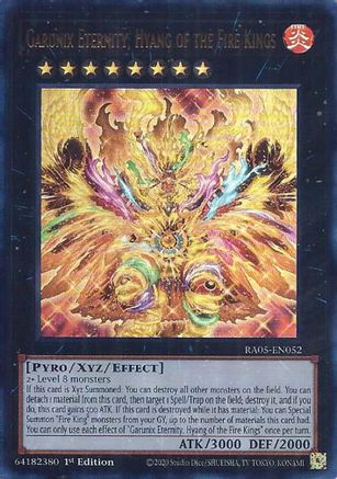Garunix Eternity, Hyang of the Fire Kings (Ultra Rare) RA05-EN052 Rarity Collection 5 1st Edition Ultra Rare Near Mint English