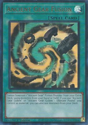 Ancient Gear Fusion (Ultra Rare) RA05-EN063 Rarity Collection 5 1st Edition Ultra Rare Near Mint English