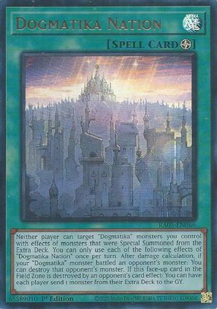 Dogmatika Nation (Ultra Rare) RA05-EN066 Rarity Collection 5 1st Edition Ultra Rare Near Mint English