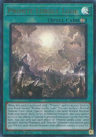 Primite Lordly Lode (Ultra Rare) RA05-EN072 Rarity Collection 5 1st Edition Ultra Rare Near Mint English