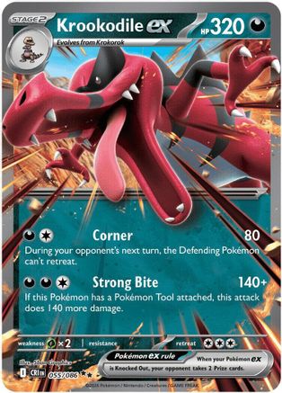 Krookodile ex 055/086 Chaos Rising Double Rare (RR) Near Mint English