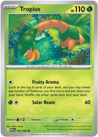 Tropius 001/084 Pitch Black Reverse Holo Near Mint English