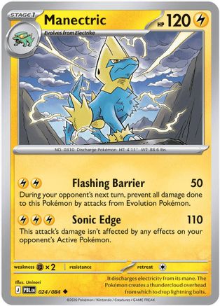Manectric 024/084 Pitch Black Reverse Holo Near Mint English