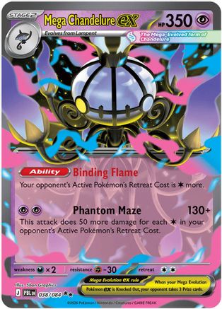 Mega Chandelure ex 038/084 Pitch Black Double Rare (RR) Near Mint English