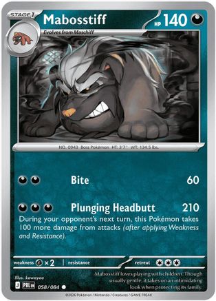 Mabosstiff 058/084 Pitch Black Reverse Holo Near Mint English