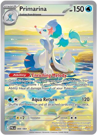 Primarina 088/084 Pitch Black Illustration Rare Near Mint English