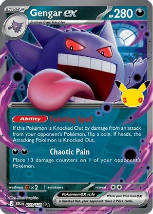 Gengar ex 090/128 30th Anniversary Celebration Double Rare (RR) Near Mint English