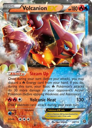 Volcanion-EX 26/114 Steam Siege Ultra Rare Near Mint  English
