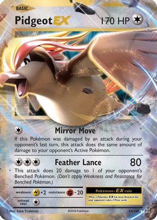 Pidgeot EX XY - Evolutions 64/108 Near Mint Ultra Rare English Holofoil