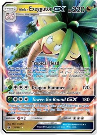 Alolan Exeggutor GX SM - Crimson Invasion 74/111 Near Mint Ultra Rare English Holofoil