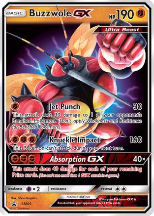 Buzzwole GX - SM69 SM Promos SM69 Near Mint Rare English Holofoil