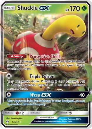 Shuckle GX SM - Lost Thunder 17/214 Near Mint Ultra Rare English Holofoil