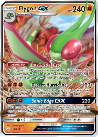 Flygon GX SM - Cosmic Eclipse 110/236 Near Mint Ultra Rare English Holofoil