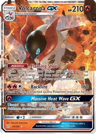 Volcarona GX SM - Cosmic Eclipse 35/236 Near Mint Ultra Rare English Holofoil