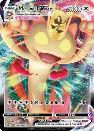 Meowth VMAX - SWSH005 SWSH: Sword & Shield Promo Cards SWSH005 Near Mint Rare English Holofoil