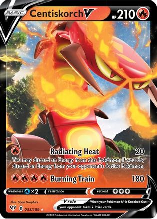 Centiskorch V 033/189 Darkness Ablaze Ultra Rare Near Mint  English