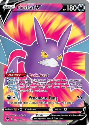 Crobat V 182/189 Darkness Ablaze Ultra Rare Near Mint  English