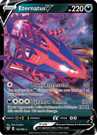 Eternatus V SWSH03: Darkness Ablaze 116/189 Near Mint Ultra Rare English Holofoil