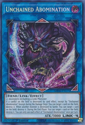 Unchained Abomination 2020 Tin of Lost Memories MP20-EN175 Near Mint Prismatic Secret Rare English 1st Edition