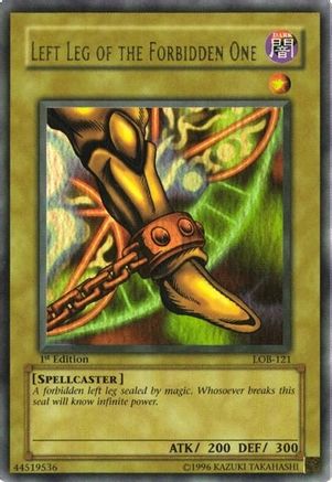 Left Leg of the Forbidden One The Legend of Blue Eyes White Dragon LOB-121 Damaged Ultra Rare English Unlimited