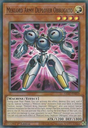 Meklord Army Deployer Obbligato Legendary Duelists: Rage of Ra LED7-EN019 Near Mint Super Rare English 1st Edition