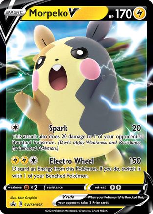 Morpeko V - SWSH056 SWSH: Sword & Shield Promo Cards SWSH056 Near Mint Rare English Holofoil