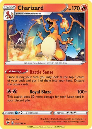 Charizard SWSH04: Vivid Voltage 025/185 Near Mint Rare English Normal