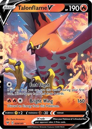 Talonflame V SWSH04: Vivid Voltage 029/185 Near Mint Ultra Rare English Holofoil