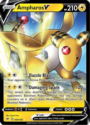 Ampharos V SWSH04: Vivid Voltage 049/185 Near Mint Ultra Rare English Holofoil