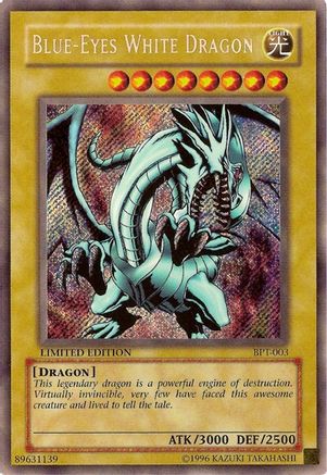 Blue-Eyes White Dragon 2002 Collectors Tin BPT-003 Damaged Secret Rare English Limited