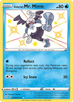 Galarian Mr. Mime Shining Fates: Shiny Vault SV020/SV122 Near Mint Holo Rare English Holofoil