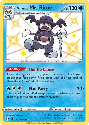 Galarian Mr. Rime Shining Fates: Shiny Vault SV021/SV122 Near Mint Holo Rare English Holofoil