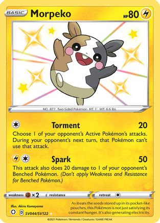 Morpeko Shining Fates: Shiny Vault SV044/SV122 Near Mint Holo Rare English Holofoil