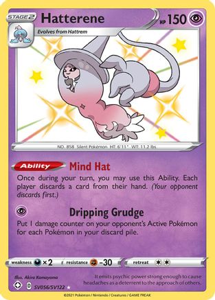 Hatterene Shining Fates: Shiny Vault SV056/SV122 Near Mint Holo Rare English Holofoil