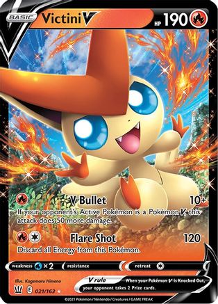 Victini V SWSH05: Battle Styles 021/163 Near Mint Ultra Rare English Holofoil