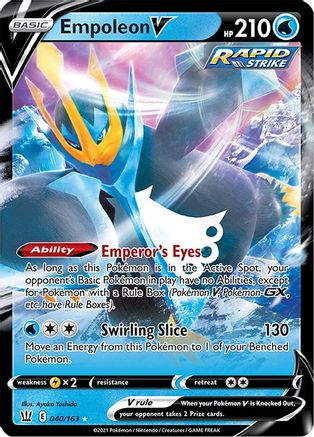 Empoleon V SWSH05: Battle Styles 040/163 Near Mint Ultra Rare English Holofoil