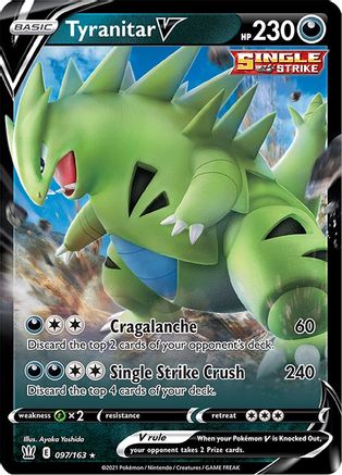 Tyranitar V SWSH05: Battle Styles 097/163 Near Mint Ultra Rare English Holofoil