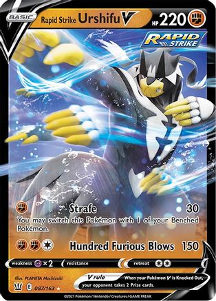 Rapid Strike Urshifu V SWSH05: Battle Styles 087/163 Near Mint Ultra Rare English Holofoil