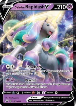 Galarian Rapidash V - SWSH111 SWSH: Sword & Shield Promo Cards SWSH111 Near Mint Rare English Holofoil