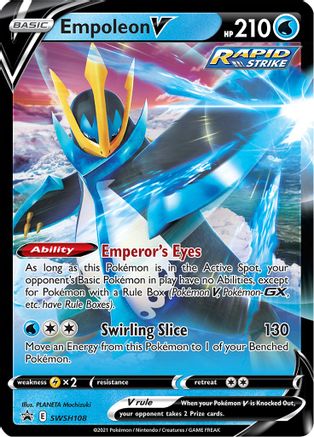 Empoleon V - SWSH108 SWSH: Sword & Shield Promo Cards SWSH108 Near Mint Rare English Holofoil