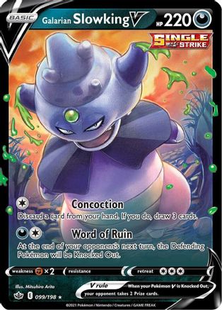 Galarian Slowking V 099/198 Chilling Reign Ultra Rare Near Mint  English