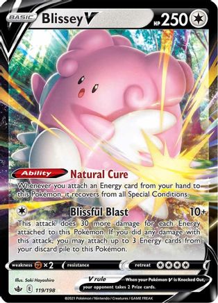 Blissey V SWSH06: Chilling Reign 119/198 Near Mint Ultra Rare English Holofoil