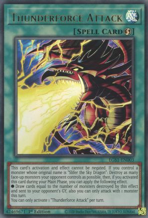 Thunderforce Attack Egyptian God Deck: Slifer the Sky Dragon EGS1-EN003 Lightly Played Ultra Rare English 1st Edition