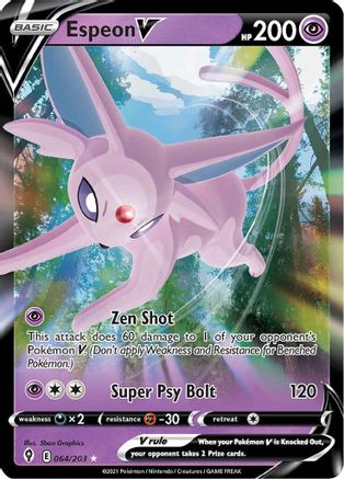 Espeon V SWSH07: Evolving Skies 064/203 Near Mint Ultra Rare English Holofoil