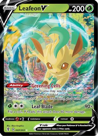 Leafeon V 007/203 Evolving Skies Ultra Rare Near Mint  English