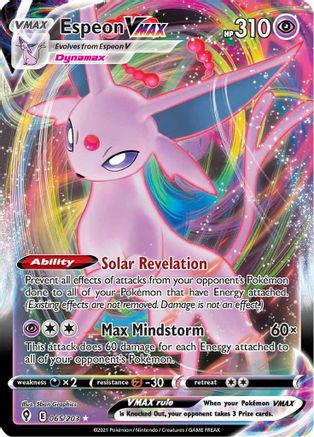 Espeon VMAX SWSH07: Evolving Skies 065/203 Near Mint Ultra Rare English Holofoil