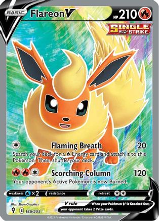 Flareon V (Full Art) SWSH07: Evolving Skies 169/203 Near Mint Ultra Rare English Holofoil